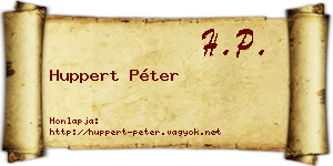 Huppert Péter névjegykártya